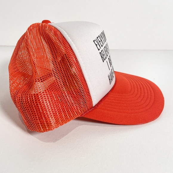 Vintage Reddish Orange Trucker Hat Mesh Snapback Beer Drinking Funny Novelty - Picture 2 of 15